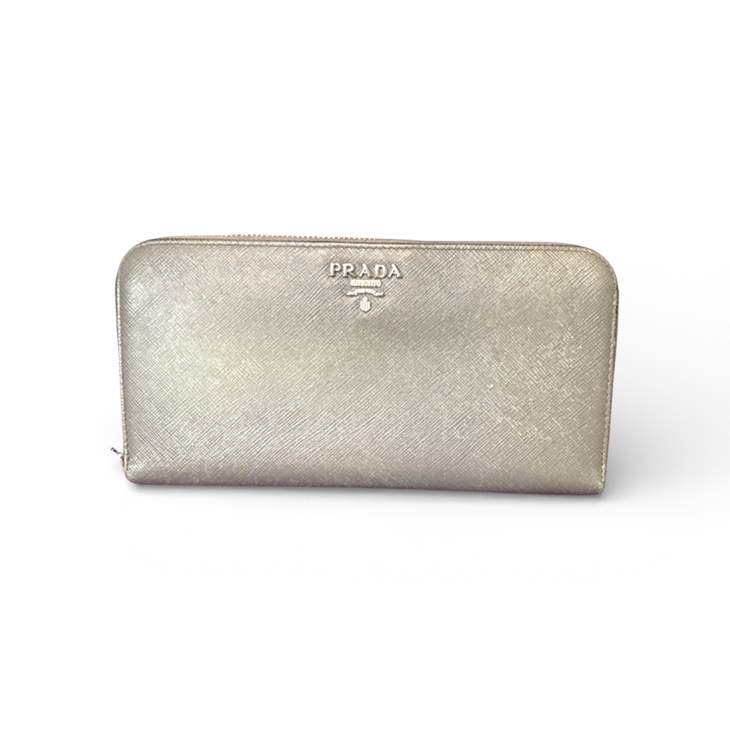 Prada Grey And Silver Women's Wallet